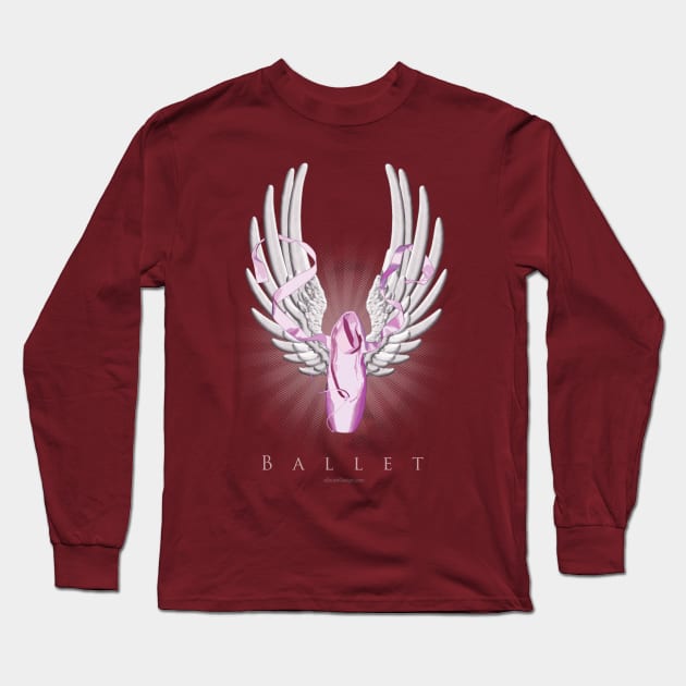 Winged Ballet Long Sleeve T-Shirt by eBrushDesign